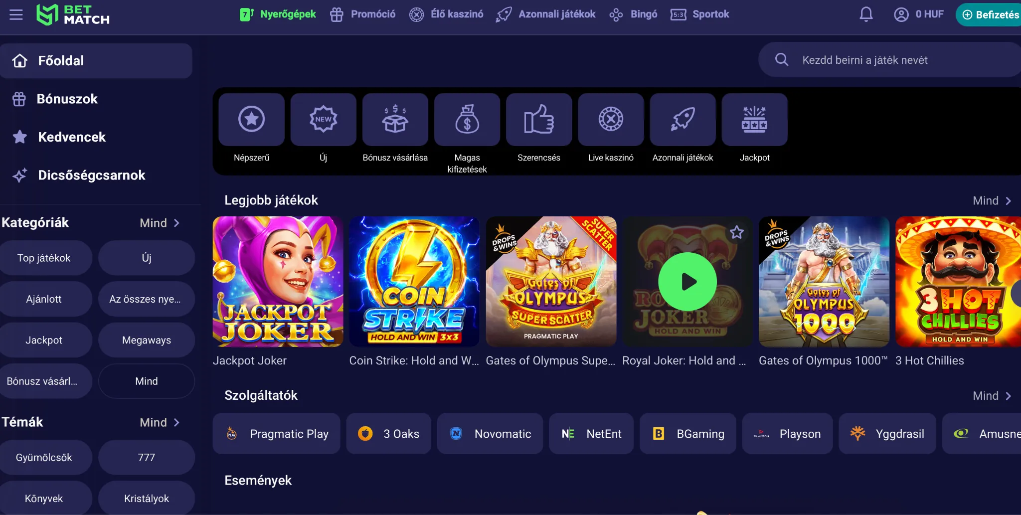 Betmatch interface